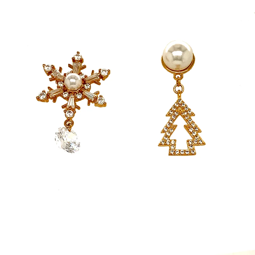 K Gold 925 Silver Christmas Earrings Fashion Gift