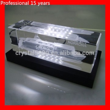 3D laser k9 crystal ship model