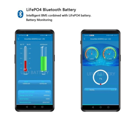 Bateria PO4 de longa vida com bms inteligente integrado