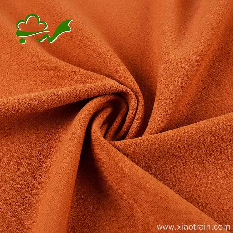 Poly spandex double knit crepe fabric for garment