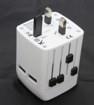 Customized best sell travel electrical adapters with two usb