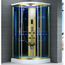 Fancy Shower Doors One Person Steam Shower Room with Gold Frame