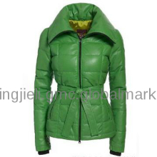 Goose down coat leather jacket for lady