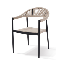 Morden Restaurant Chairs Patio Aluminum Frame Rope Dining Chair