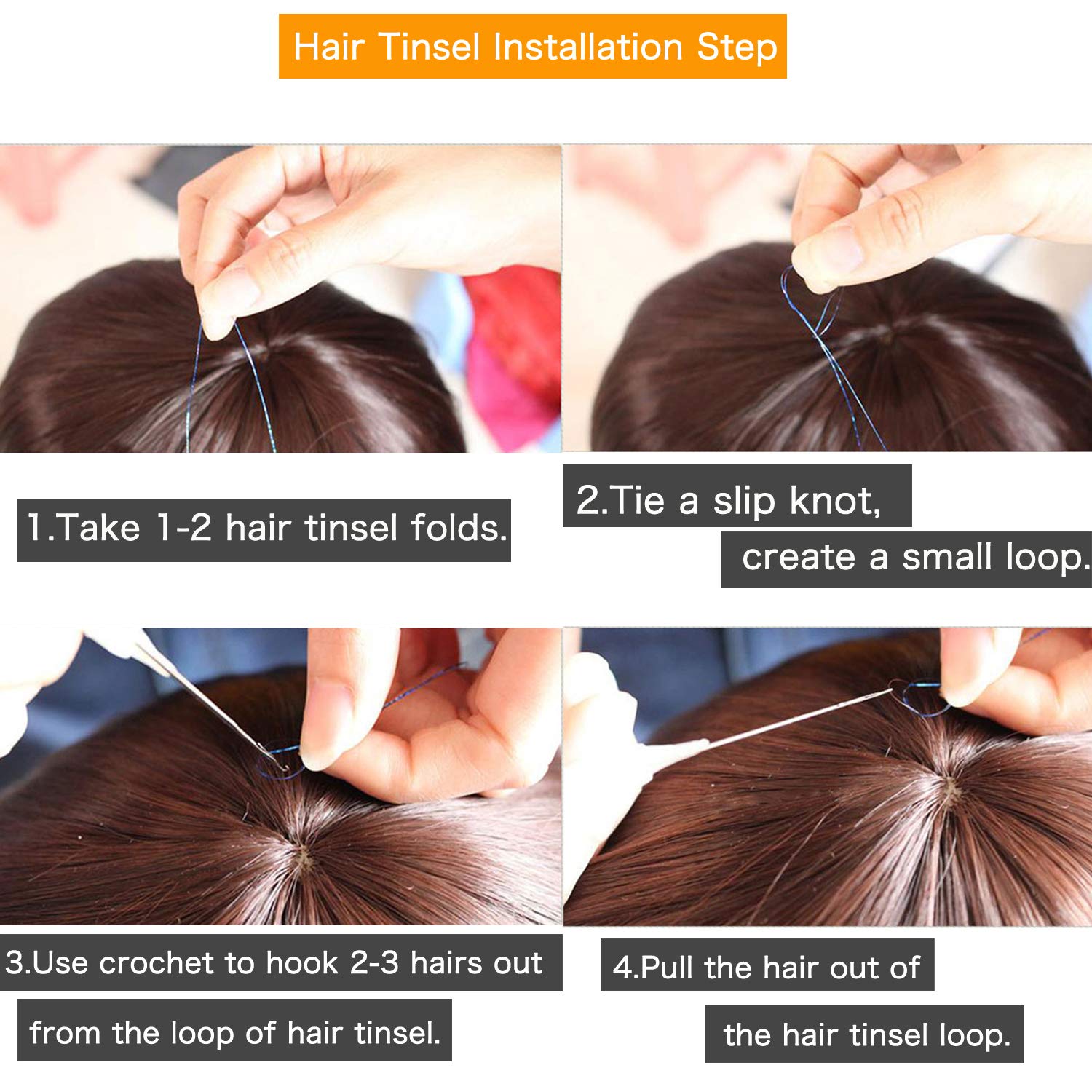 Cheap Hair Tinsel Straight Bling Synthetic Braiding Hair Extensions For Bridal Hair Accessories Festival Party Twinkle Colorful