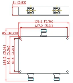 138-960MHz N Female Wilkinson Micro Stripline 2 Way Power Splitter Divider