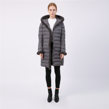 Winter Designer Long Hooded Warm Down Jacket Womens