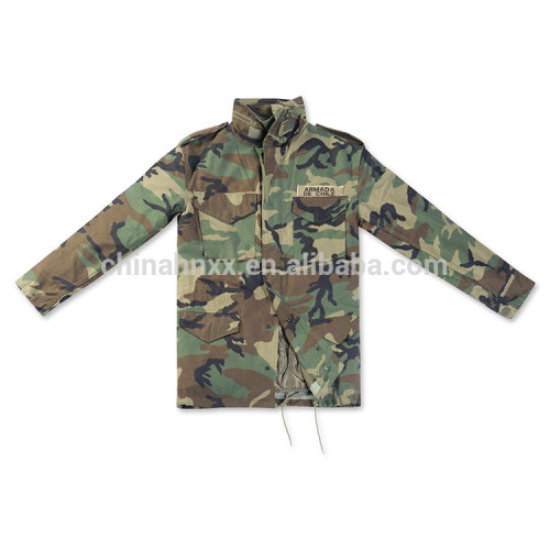 warm detachable M65 jacket for Chile army woodland camouflage military jacket