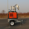 Hydraulic telescopic mast mobile light tower