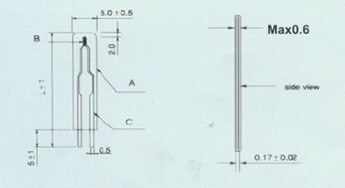 Thermistorfilm Typzeichnung Thermistor Film Type drawing
