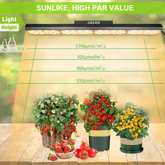 El alto par led lineal de ppfd crece ligero en interiores