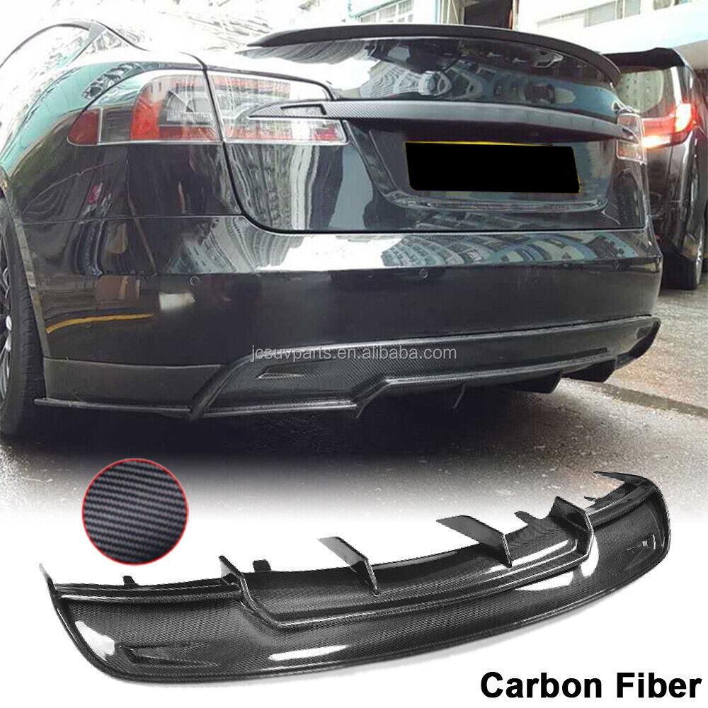 Carbon Fiber Rear Bumper Diffuser for Tesla Model S 2012-2016 body kit