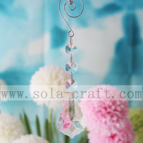 Transparent 16CM Baroque Leaf Chandelier Prisms Pendants