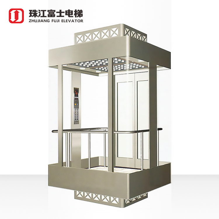 Fuji Cheap Price For Outdoor Square Safe And Comfortable Full View Panoramic Sightseeing Glass Lift Elevator