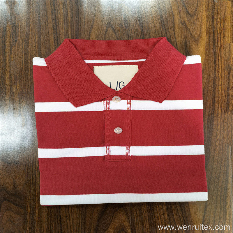 Elegant Summer Tope Wear Stripes Lapel Polo T-shirts