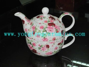 YF37006 decorative bone china tea pot