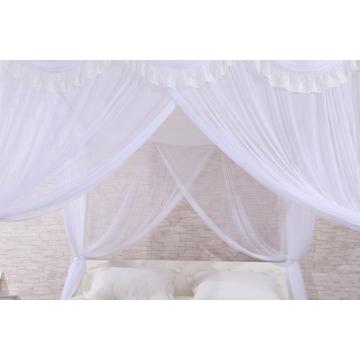 Polyester White Mosquito Nets Square Beds Canopy