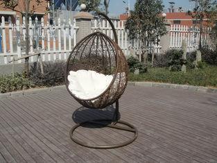 PE Rattan Swing Chair , Garden / Balcony Glider With White