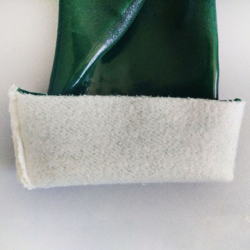 Зеленый ПВХ с покрытием защитная резина ручная перчатка