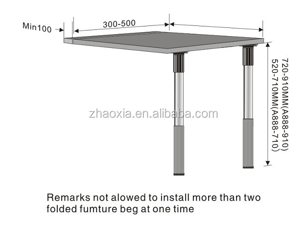 أرجل طاولة قابلة للطي من الألومنيوم A888-710 / 910