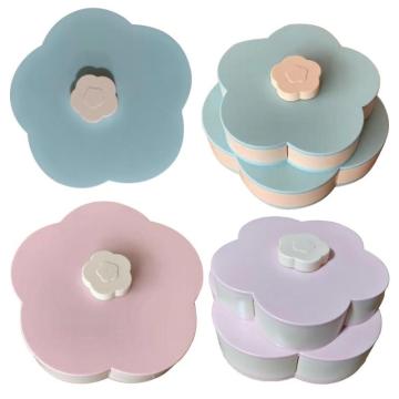 Petal-Shape Rotating Snack Candy Tray Food Storage Box Wedding Fruit Plates