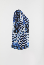 printed chiffon base on knitting short sleeve T