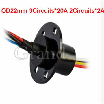 OD 22mm 5 conductors electrical contacts slip ringslip ring rotating connector