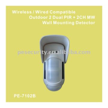 Wireless PIR Detector / Outdoor PIR Detector / 2 dual PIR and 2CH Microwave / Anti-cloak