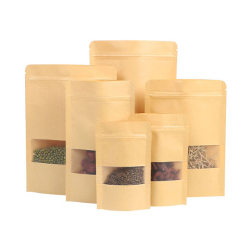 Transparent Window Kraft Paper Self - Sealing Bag