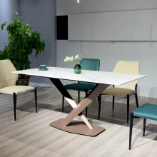 Modern Luxury Slate Dining Table and Chair Set for Home Apartments