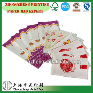 white fried chicken paper bag/ paper food laminated paper bag/ white food bag 2015