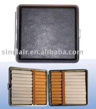 S9885B,Cigarette case,Steel Cigarette Case,Metal Cigarette Case with Leather Cover