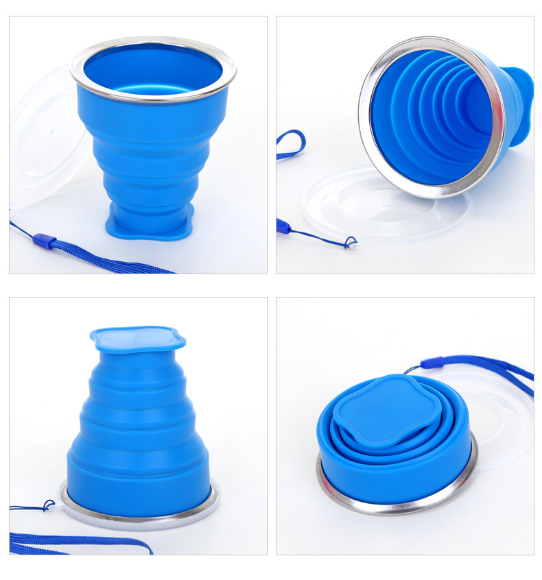 Foldable Silicone Drinking Cup Travel Silicone Folding Collapsible Cup for Travel Outdoor Camping