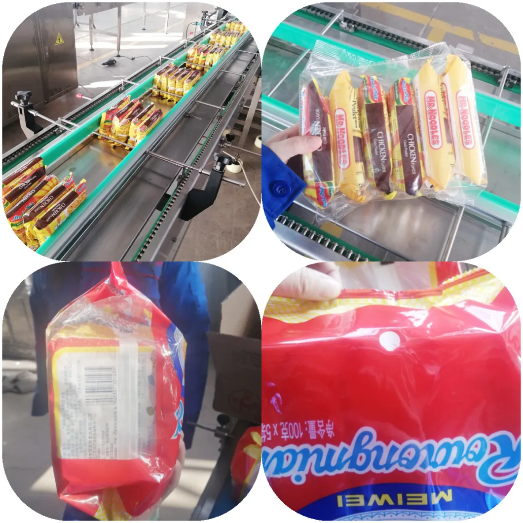 Yakakwira Yekumhanyisa Otomatiki Indomie Nissin Yakakangwa Pakarepo Noodles Inoyerera Chikafu Kurongedza Packaging Line ine Dispenser/Seasoning Packaging Machine.
