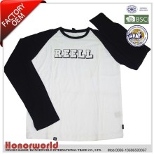 BSCI approved factory sleeve raglan t-shirt men/ contrast color fashion tee / tee shirt blank