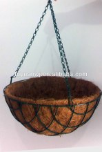 competitive metal garden powder coated hanging basket with coco liner