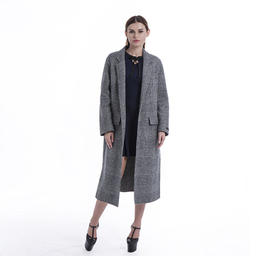 Fashion striped cashmere overcoat