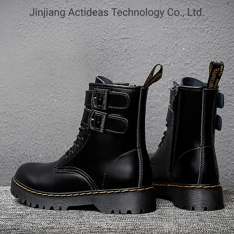 Leather Boots Classic Fashion Black Genuine Leather Working Boots for Women