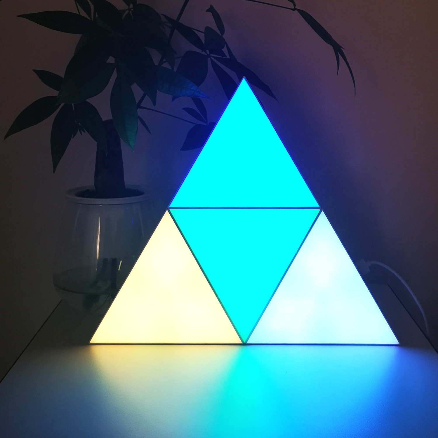 DIY Smart Phone APP Control Dimming RGB Color Triangle Splicing Modular Panels Night Light Lamp for Home Decor
