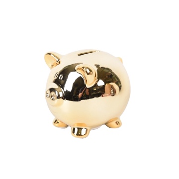 Wholesale Modern Ceramic Porcelain Lucky Gold Pig Piggy Bank - Fast Delivery