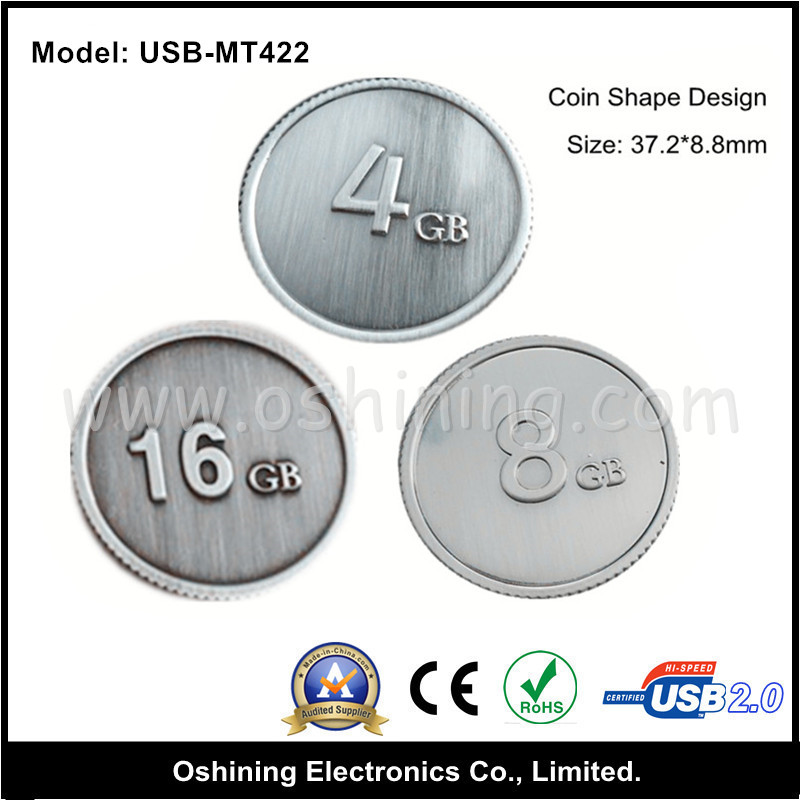 Coin Shape USB Flash Drive (USB-MT422)