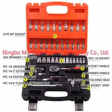 61pcs Chrome Vanadium Tools Set para reparo de carro