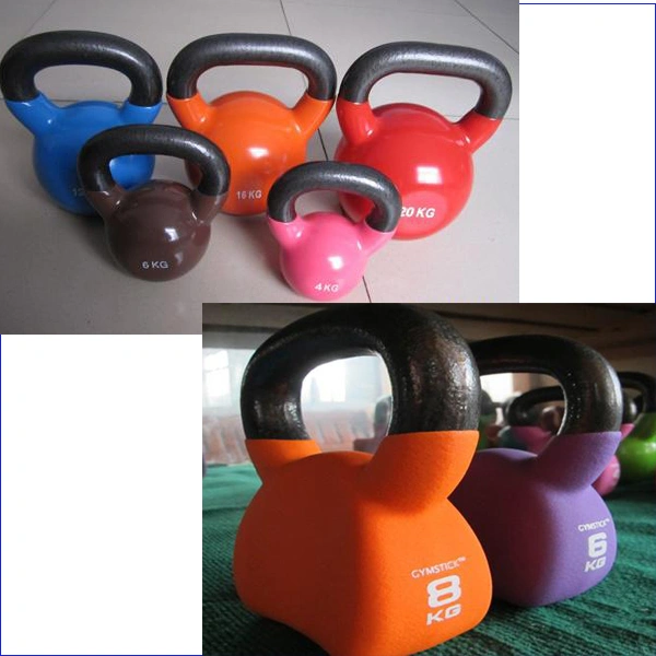 China Wholesale 16kg 24kg Custom Cast Iron Vinyl Dipped Powder Coating Kettlebell