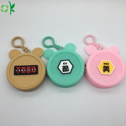 Wholesale Zipper Silicone Coin Cartoon Round Wallet