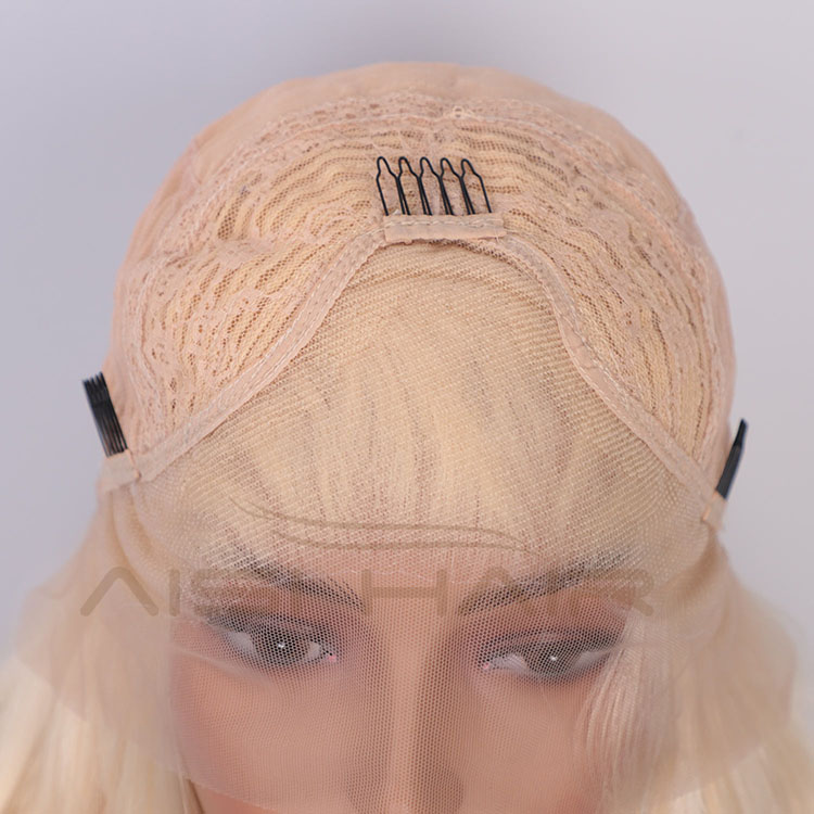 Aisi Hair Wholesale Medium Long Body Wavy Blonde Wig Long Wavy Swiss Lace Wig Synthetic Lace Frontal Hair Wigs For Black Women