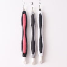 Professional Plastic Nail Pusher Rubber Pusher Cuticle Trimmer