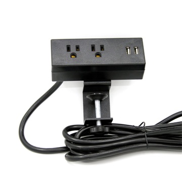 Black Under Desk Embedded Power Strip Customization