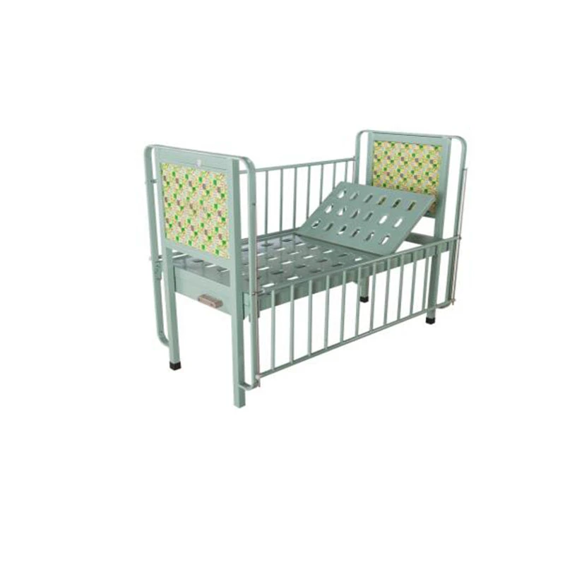 Green High-Quality Baby Manual 1 Function Hospital Nursing Bed