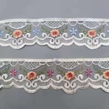 New style net knit embroidery lace trim 6.5CM