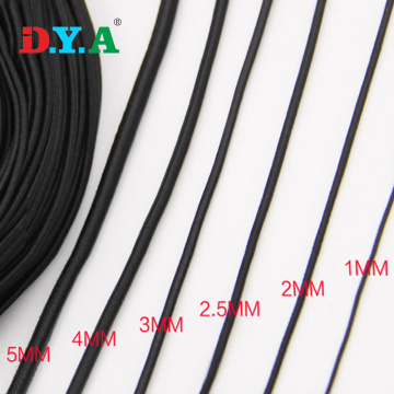 1mm/2mm/3mm/4mm/5mm black/white round rubber elastic cord binding rope